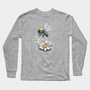 Bee around Flowers: Scattered Watercolor in Pastel Colors Long Sleeve T-Shirt